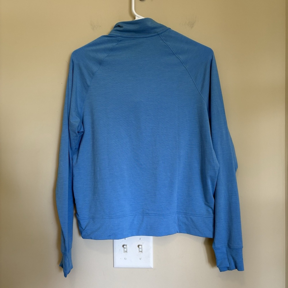 REI Coop Top Womens M Blue Active Pursuits Quarter-Zip Long Sleeve Thumbholes - Picture 5 of 7
